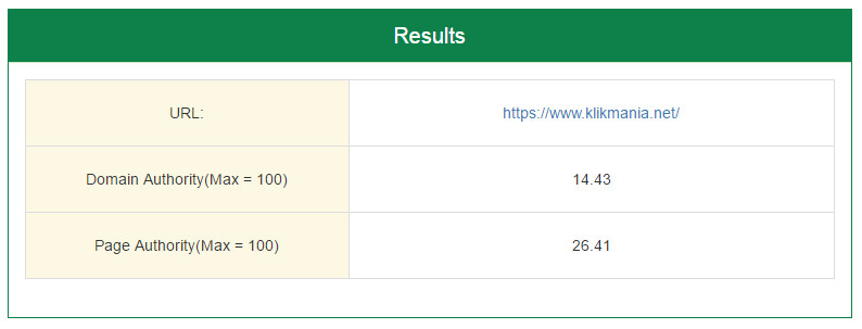 cek Domain authority