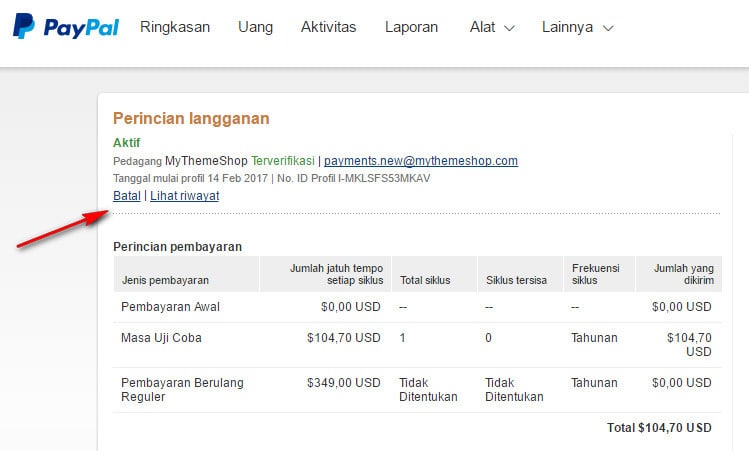 Membatalkan Pembayaran Otomatis Di Paypal