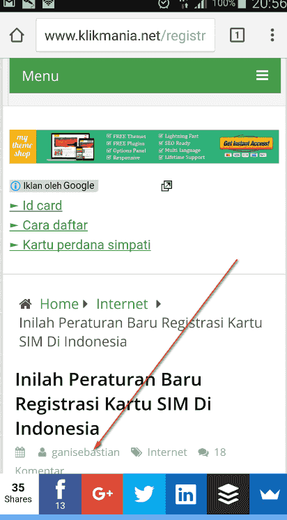 Tombol media sosial share