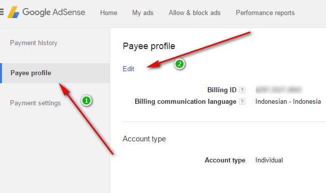 mennganti alamat adsense