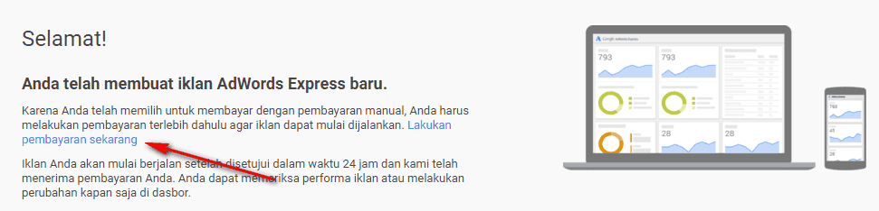 pasang iklan di Adwords express