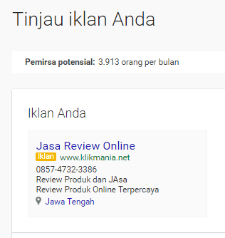 pasang iklan di Adwords express