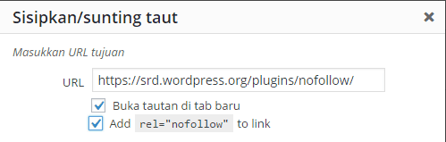 membuat link nofollow