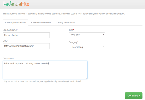 Mendapatkan Dolar Di RevenueHits