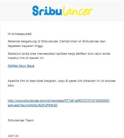 Sribulancer dapat email