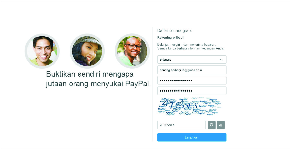 Menggunakan Akun Paypal