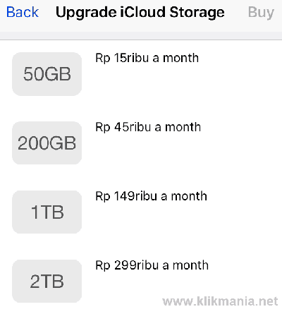 kapasitas iCloud