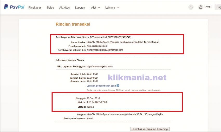 Bukti pencarian dana