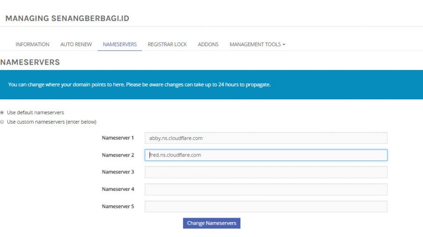 Nameservers domain Terbaru
