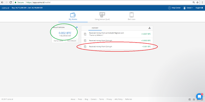 Bukti Pembayaran Bitcoin Gratis dari App.coins.id