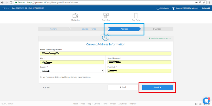 cara mengisi alamat dari verif ktp