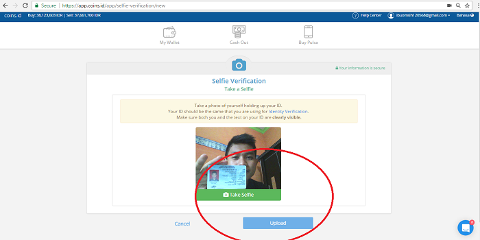 contoh selfie+id di app.coins.id