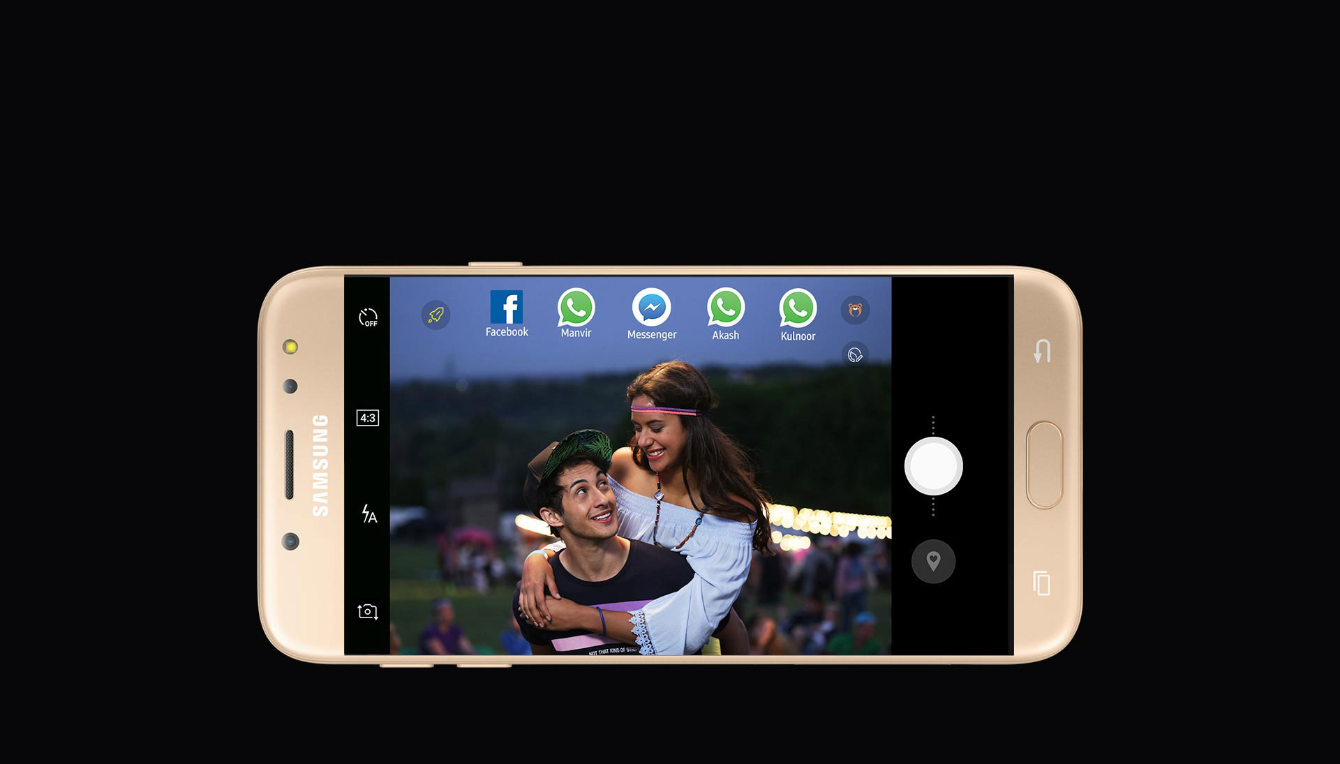 Smartphone selfie dual antena