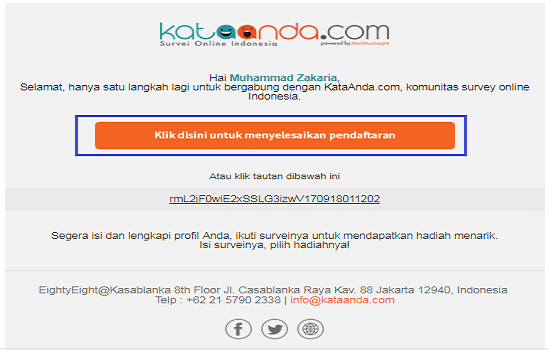 Cara Verifikasi no handphone kataanda