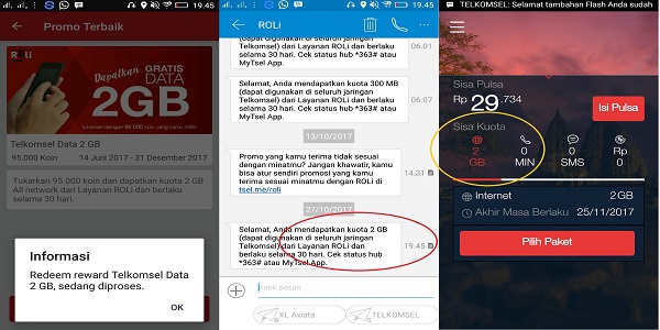 Bukti Paket data Internet Gratis Telkomsel