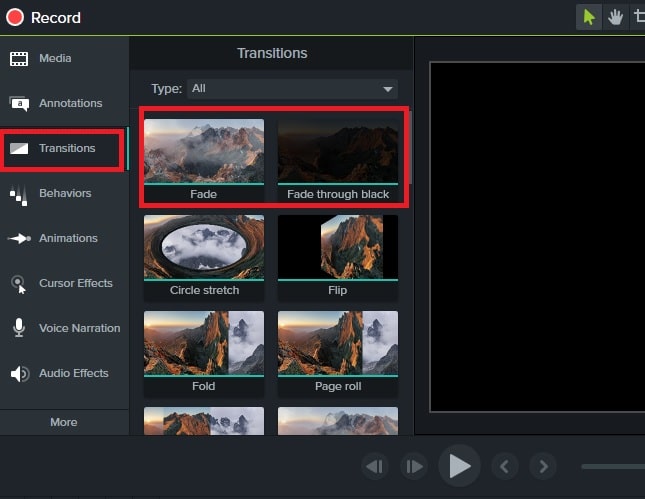 Fitur Transisi Camtasia