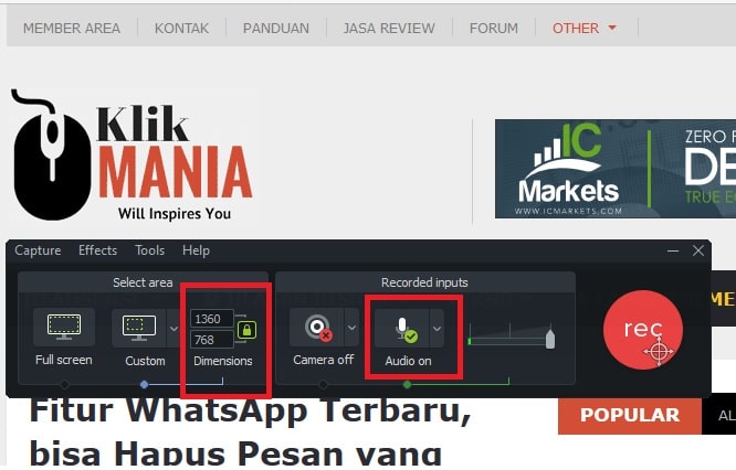 Screen Recording Camtasia
