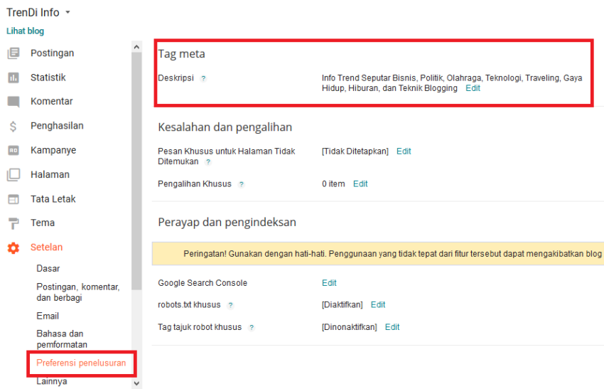 Membuat artikel SEO pada Blogspot
