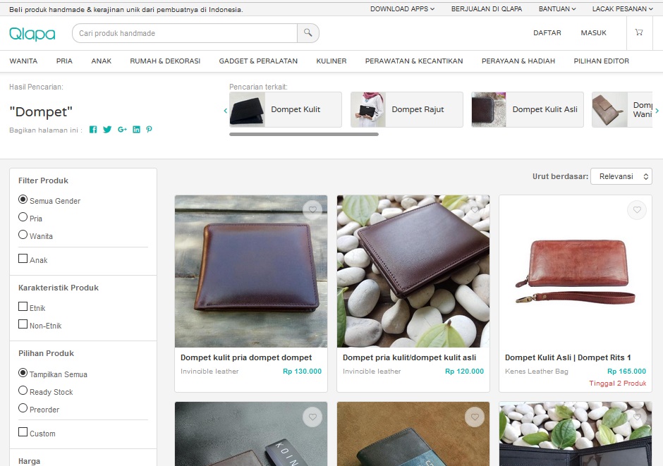 Mencari Produk Handmade di Qlapa Mudah