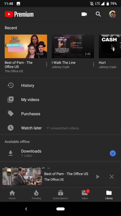 youtube dark mode android