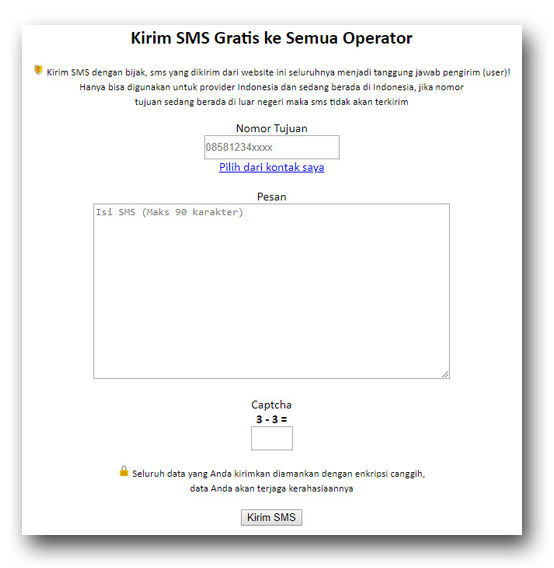 situs kirim sms gratis