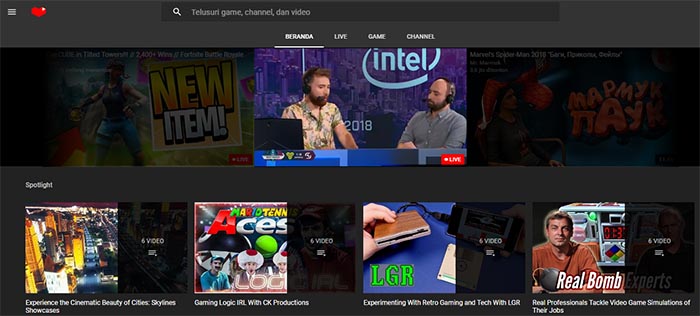 Aplikasi YouTube Gaming