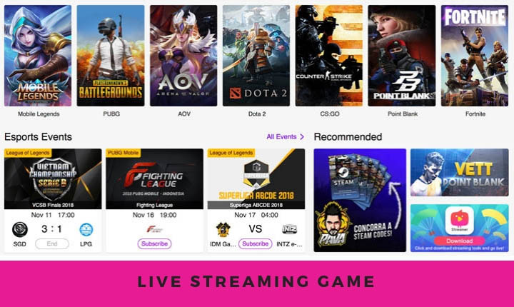 live streaming game