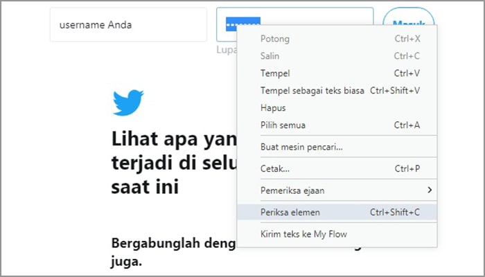cara koreksi password