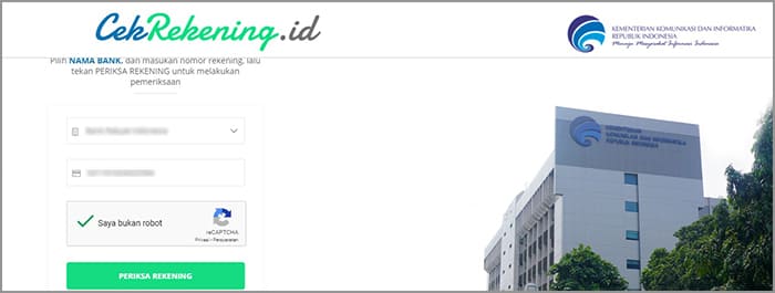 cara mengecek rekening penipu