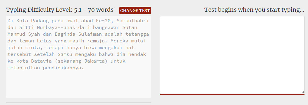Tes Kecepatan Mengetik
