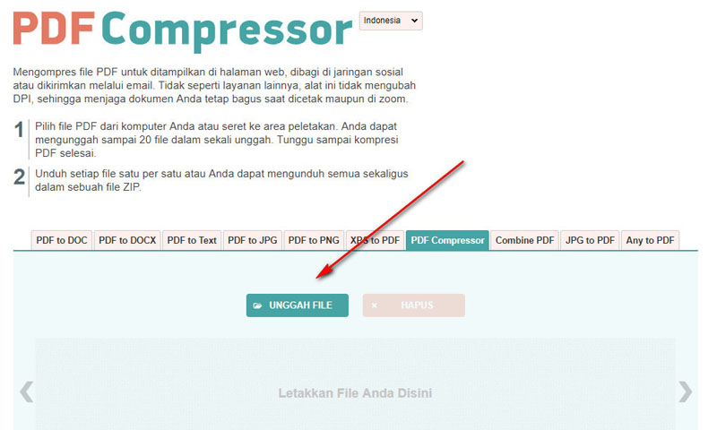 Memperkecil file PDF