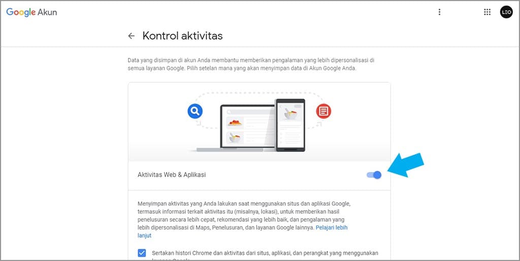 cara menghapus data di google