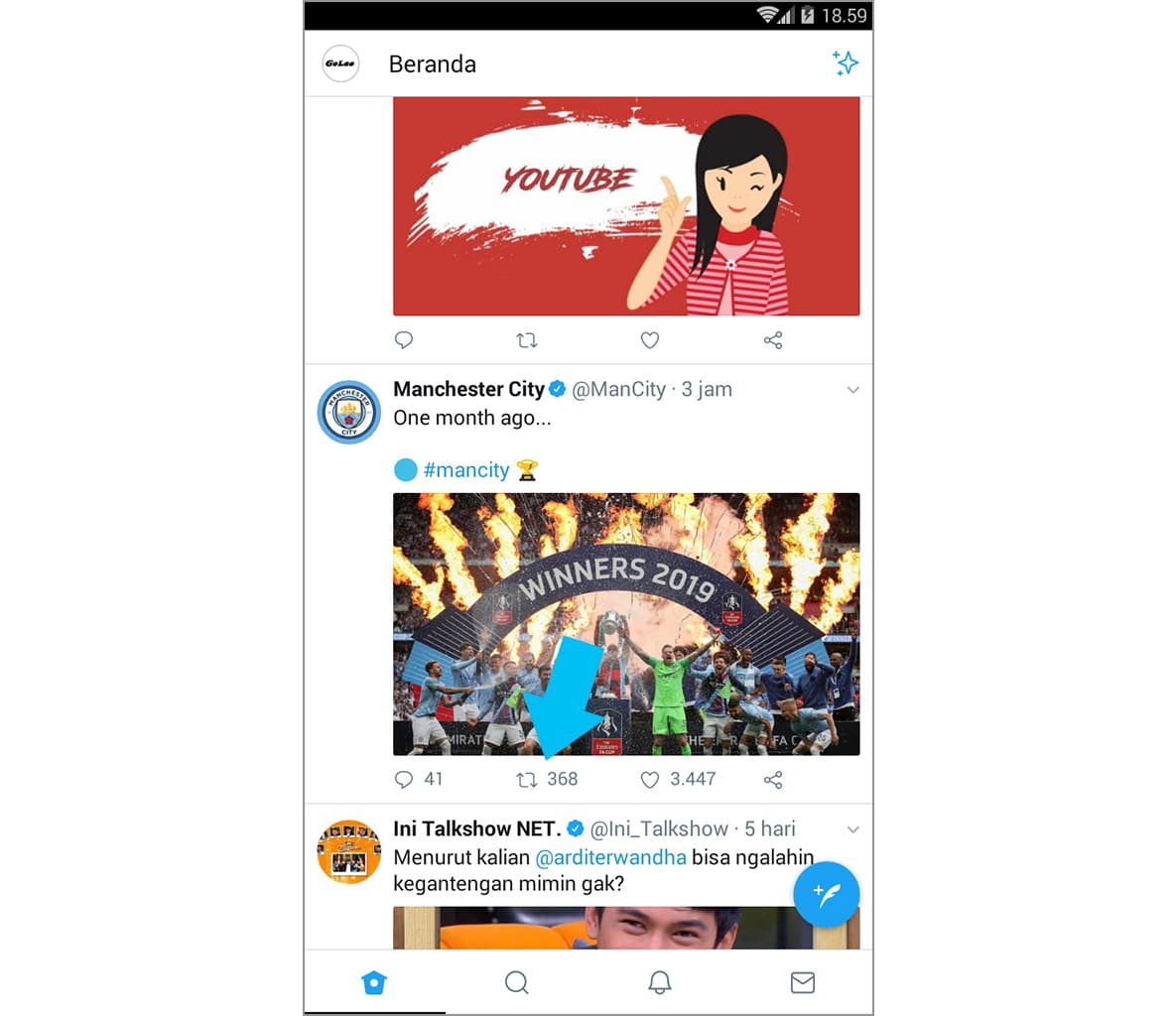 cara retweet menggunakan gif