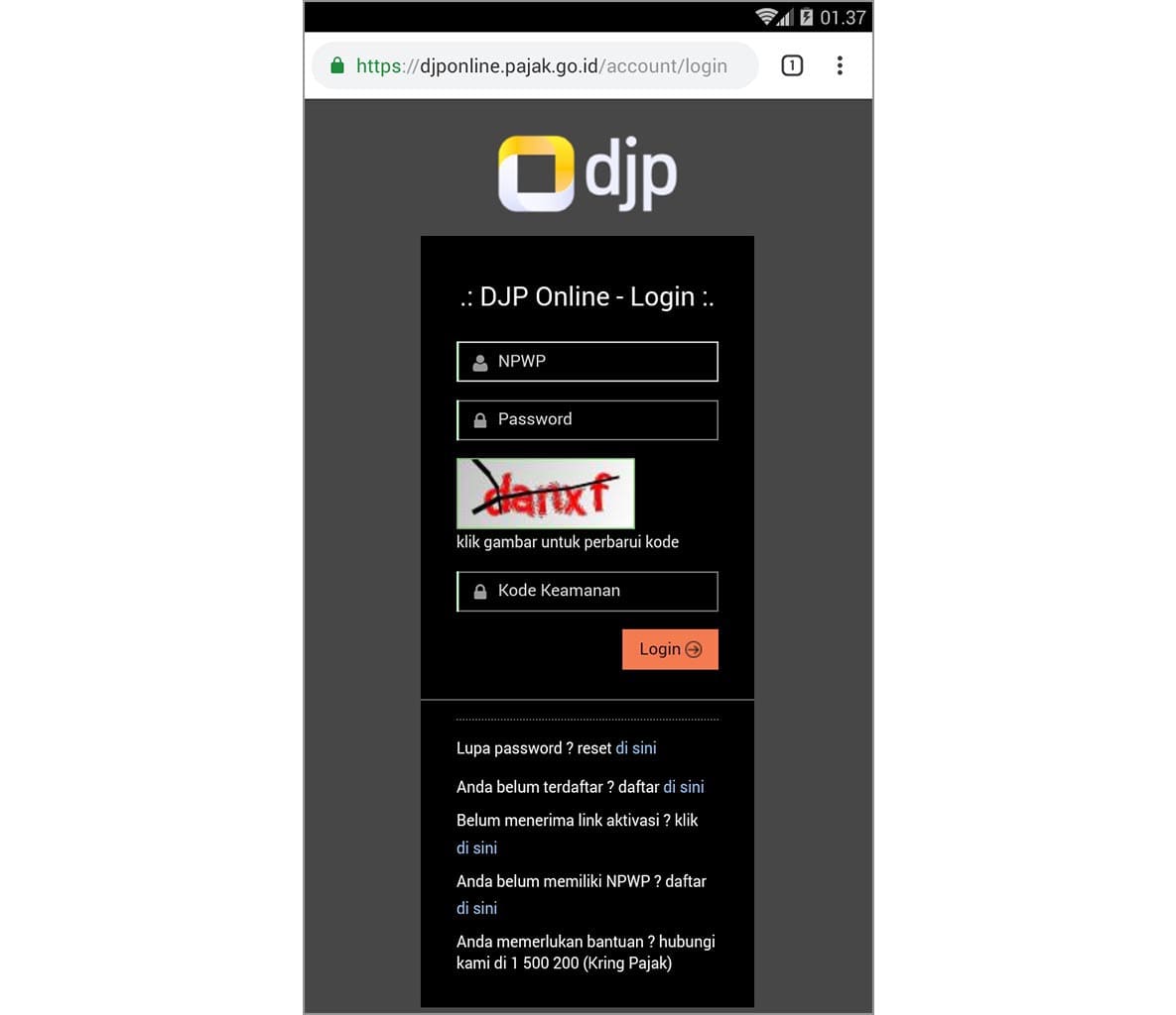membuat billing pajak melalui smartphone
