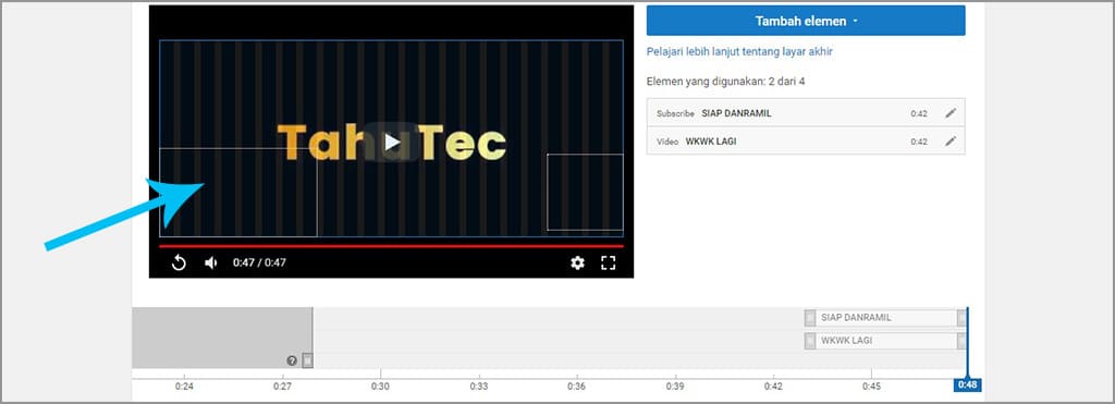 cara mengaktifkan fitur layar akhir