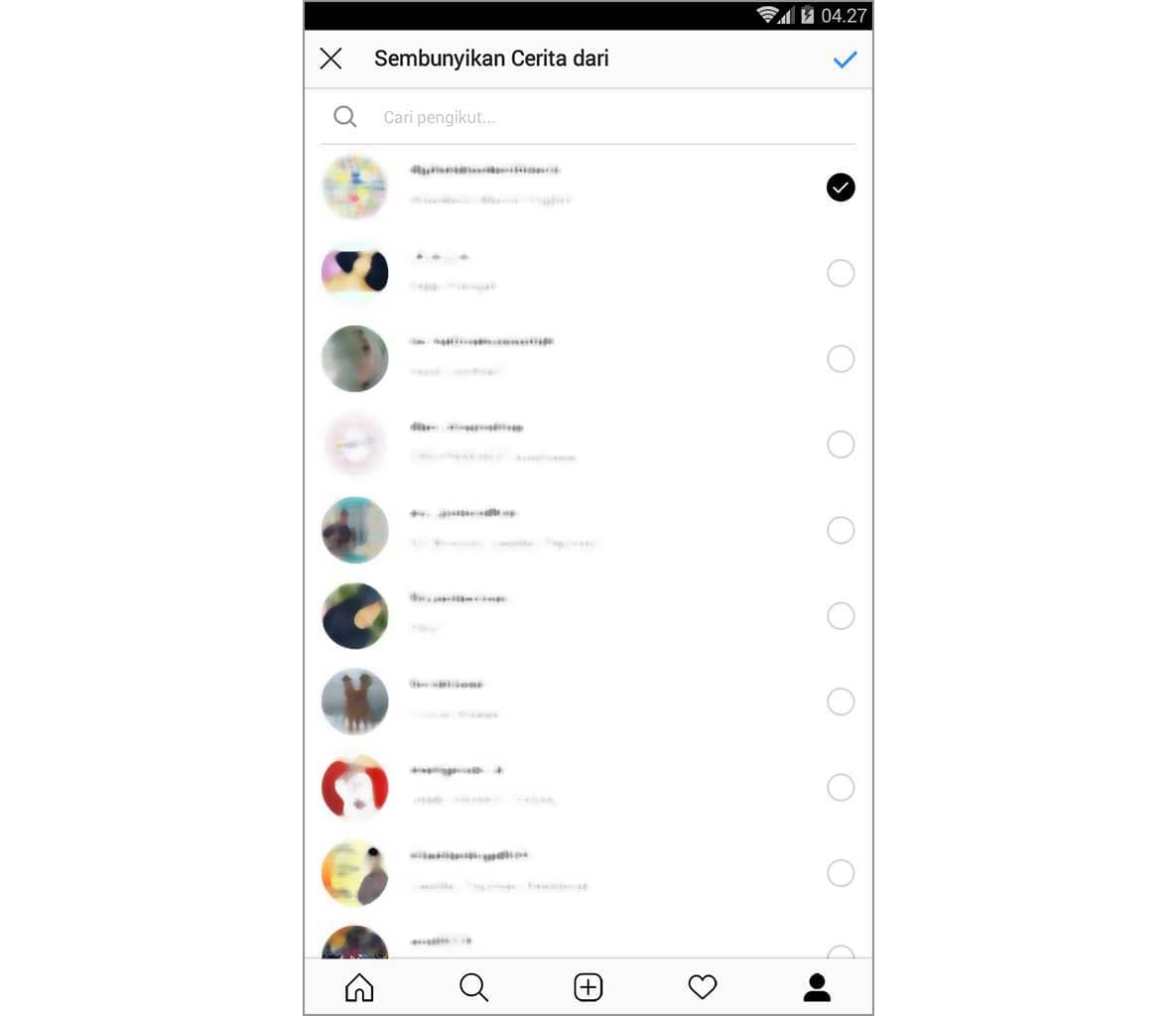 cara menyembunyikan instagram stories