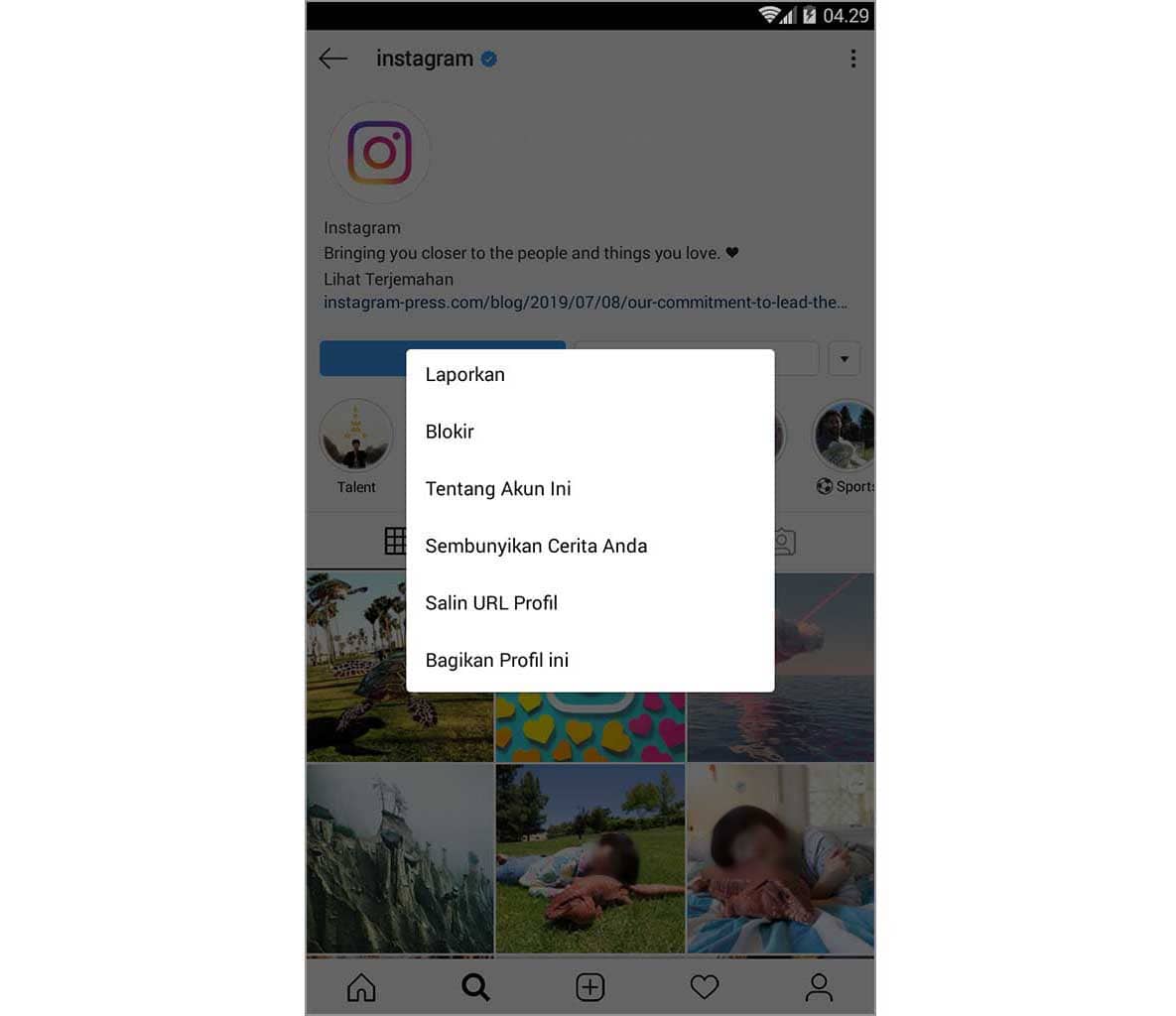 cara mudah menyembunyikan instagram stories