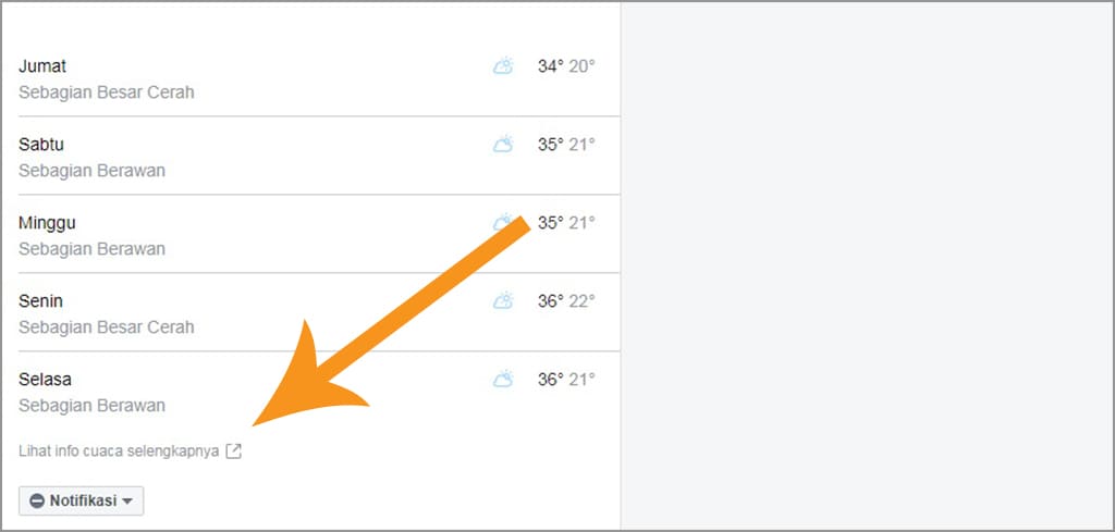 prakiraan cuaca facebook