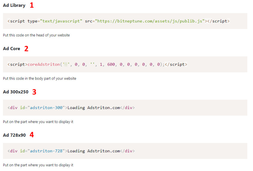 kode iklan adstriton