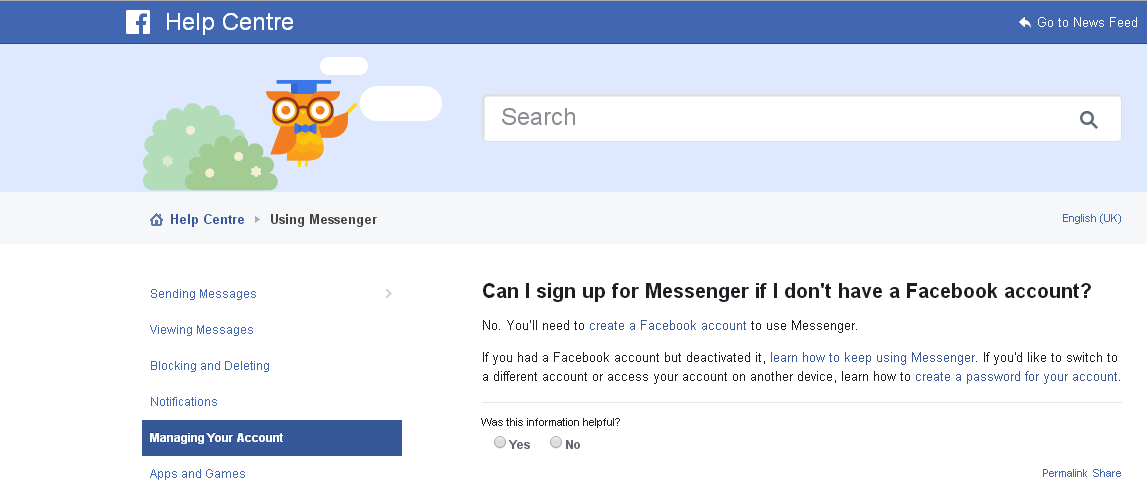 Messenger harus daftar facebook