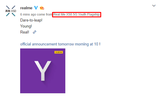 Bocoran Realme X50 5G Lite