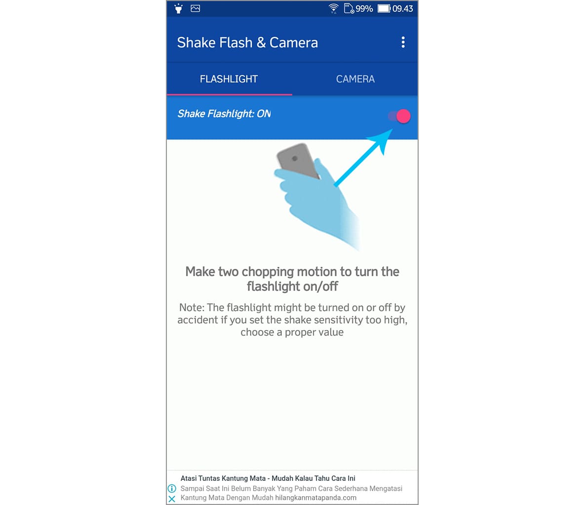 menyalakan senter smartphone 1