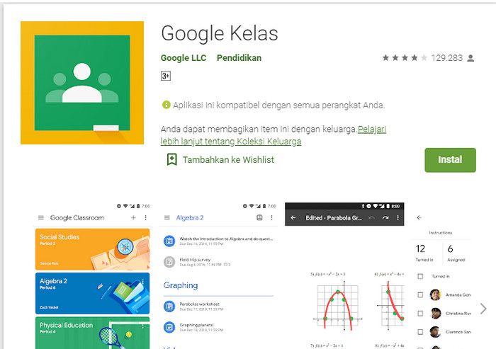 aplikasi belajar online Google Classroom