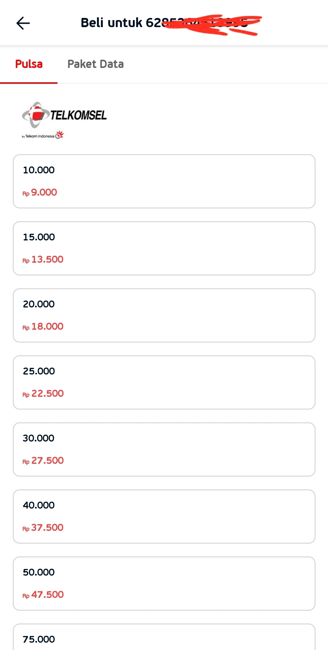 Beli pulsa di Aplikasi LinkAja