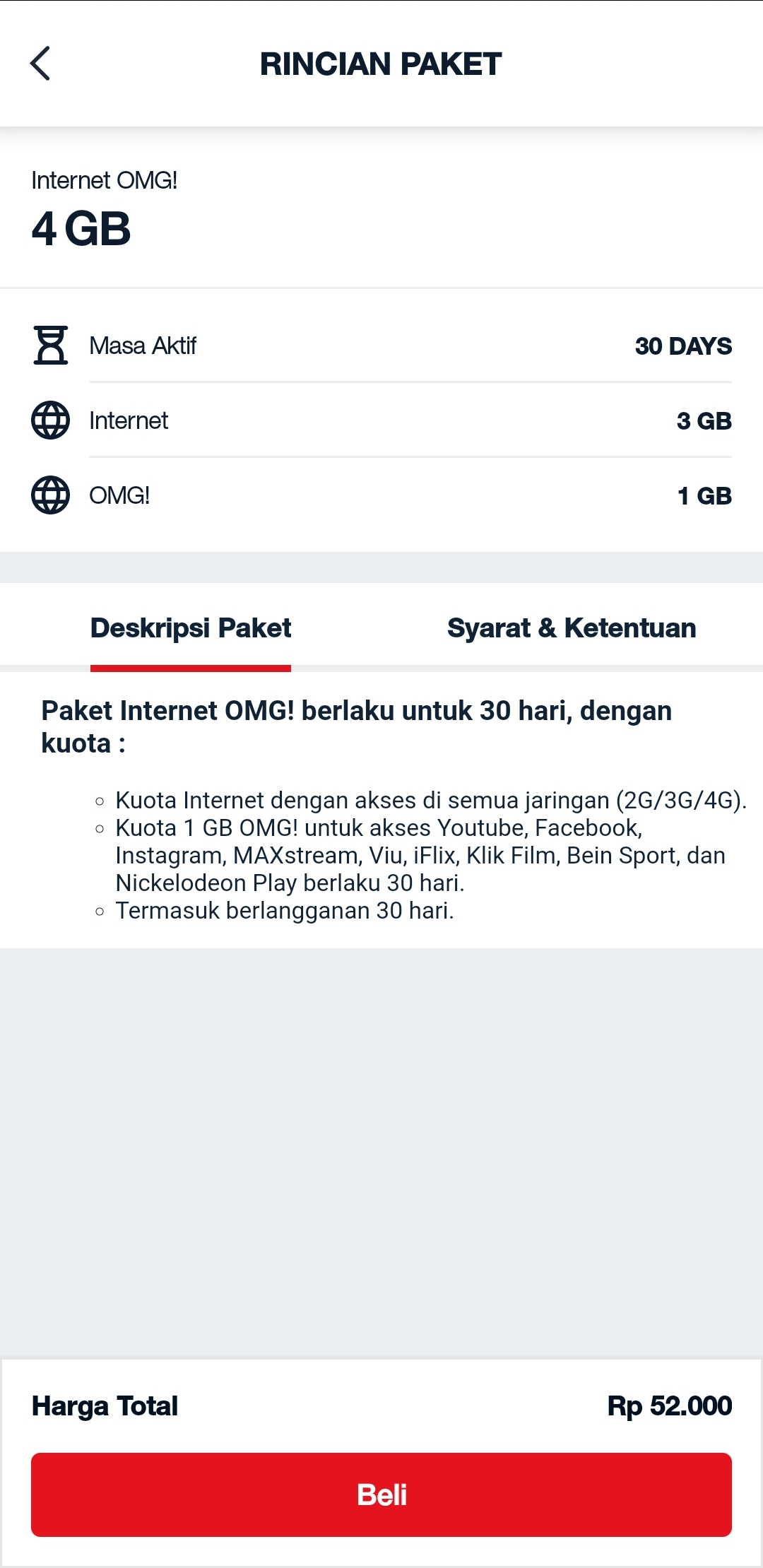 Internet OMG 4 GB