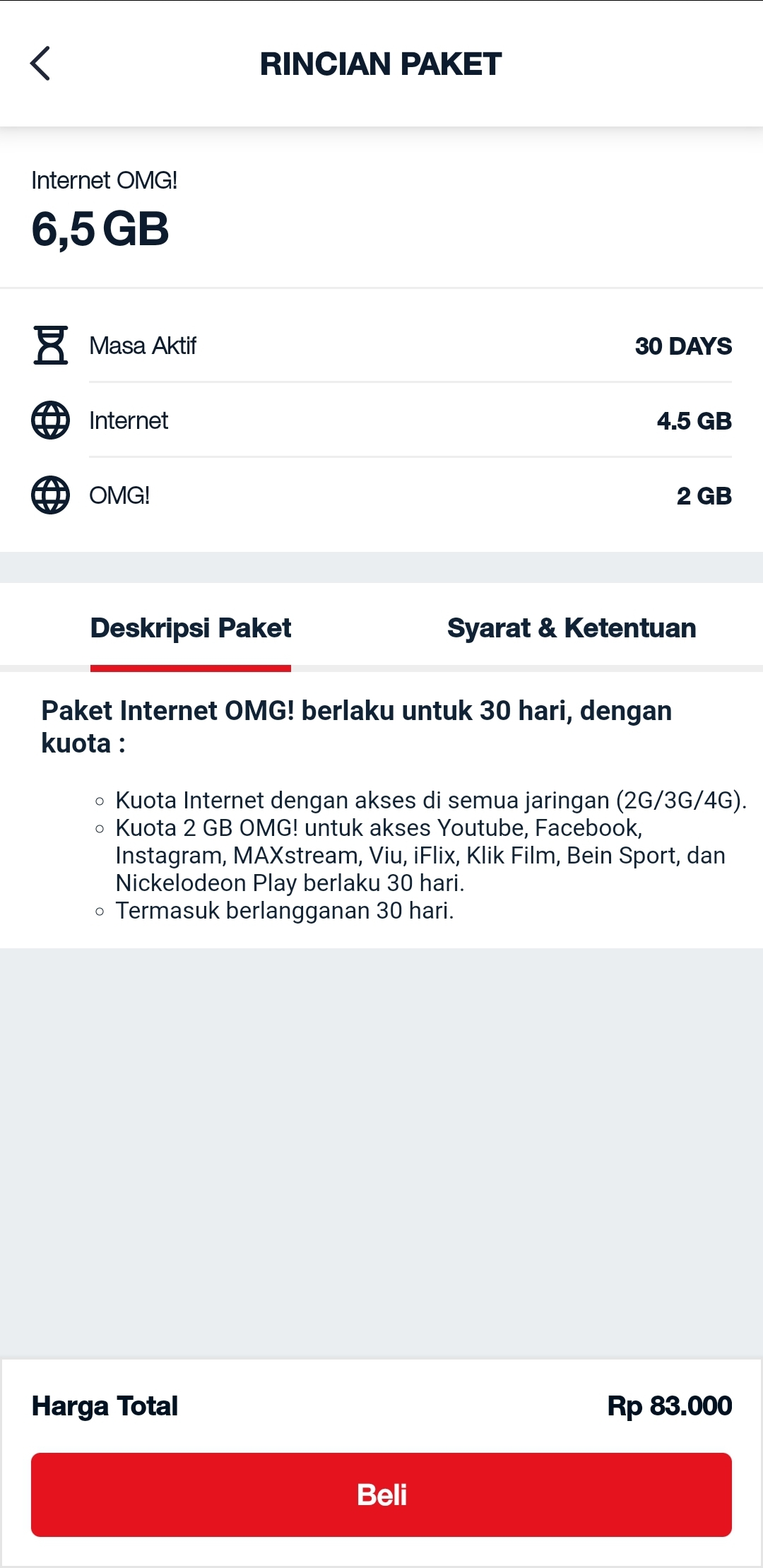 Internet OMG 6,5 GB