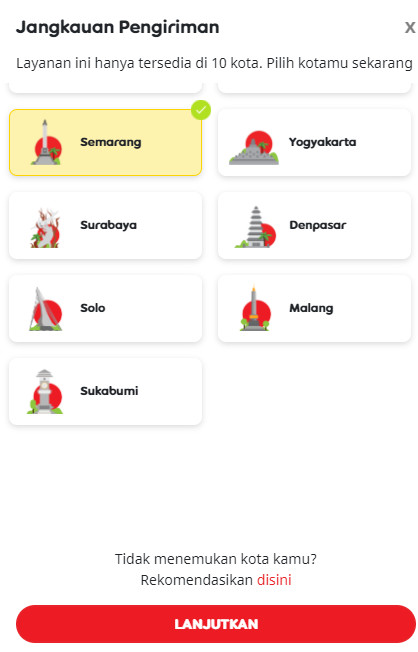 Wilayah pengiriman IM3