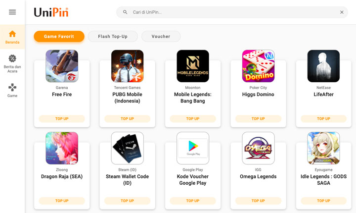 Top Up Game Online di Indomaret