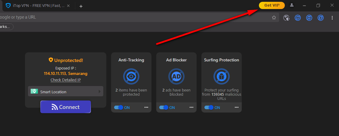 Get VIP iTop VPN browser